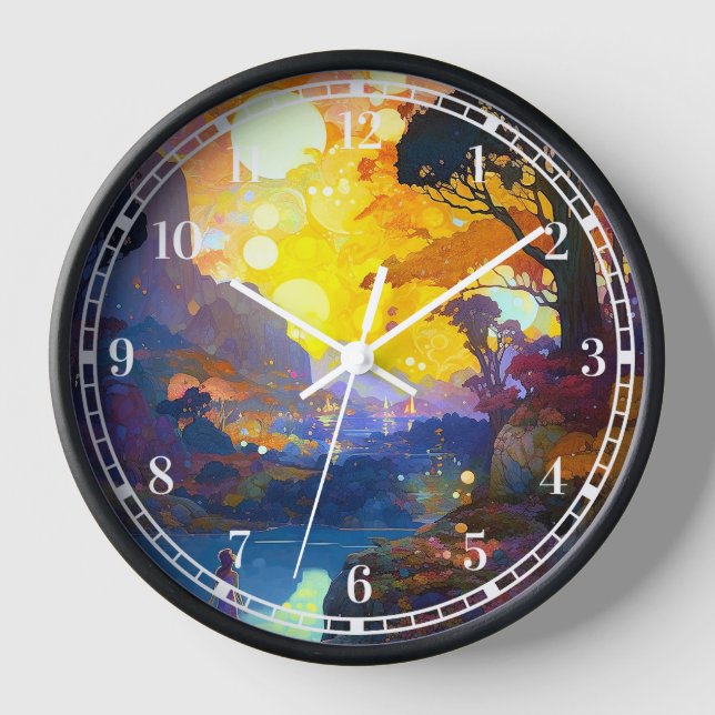 Surreal Fantasy Landscape Art Clock (Front)
