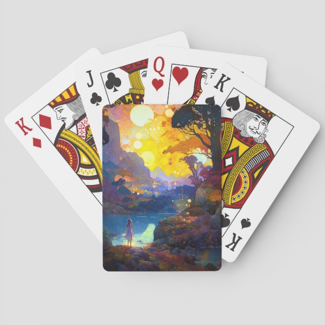 Surreal Fantasy Landscape Art Poker Cards (Back)