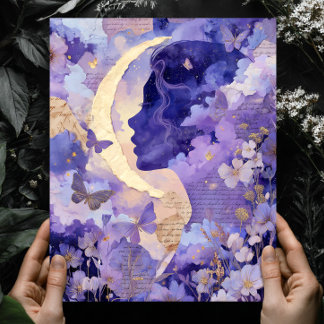 Surreal Fantasy Moon Celestial Night Sky Wall Art