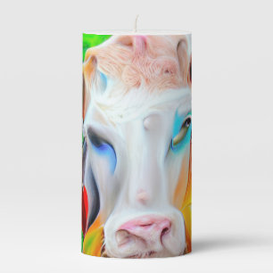 Surreal Farm Art Pillar Candle