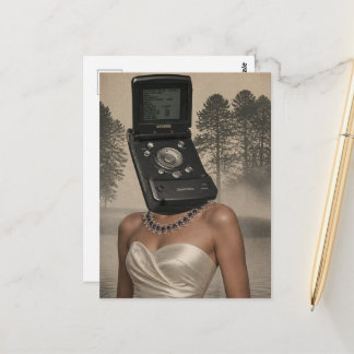 Surreal Fashion Collage Alterative Outdated Tech Postcard