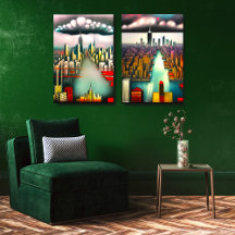 Surreal Fauvism Futurism Abstract Art - Pares #10B