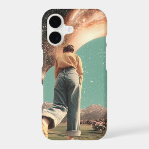 Surreal figure walking into galaxy gateway iPhone 17 case
