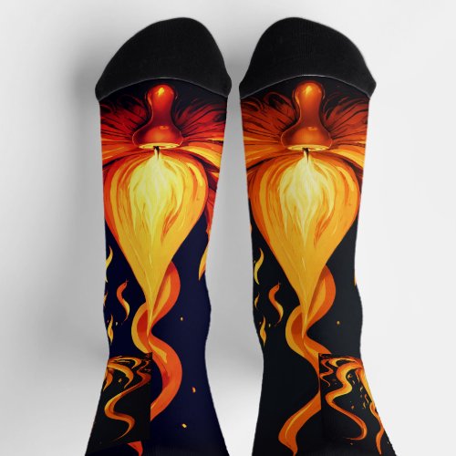 Surreal Flame Vector Art _ 4K Render for _ Socks