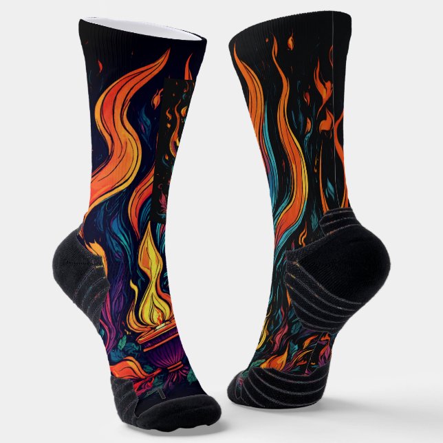 Surreal Flame Vector Art - 4K Render for - Socks (Angled)