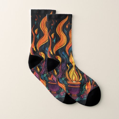 Surreal Flame Vector Art _ 4K Render for Socks