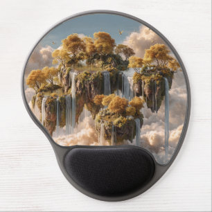 Surreal Floating Islands With Golden Trees Gel Mouse Pad