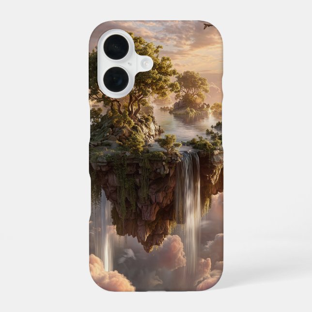 Surreal Floating Islands With Waterfalls iPhone Case (Back)
