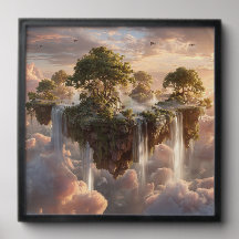 Surreal Floating Islands With Waterfalls