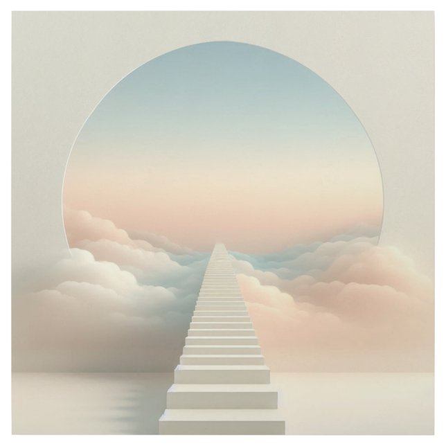 Surreal Floating Stairways in Minimal Dream Sky Gallery Wrap (Front)