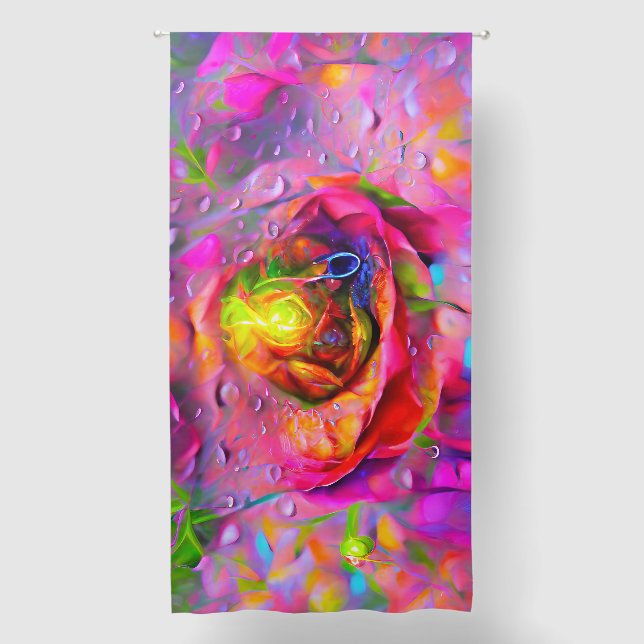 Surreal Floral Art Blackout Curtains (Front)