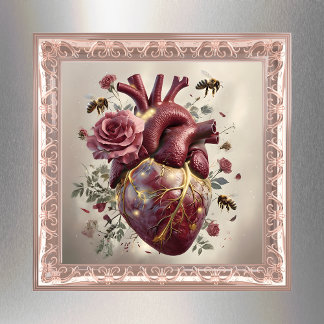 Surreal Floral Heart Poster