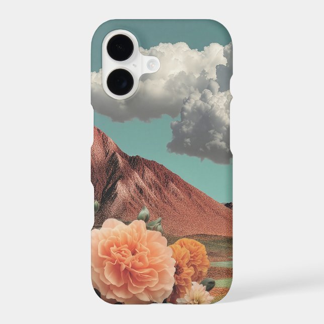 Surreal Floral Mountainscape With Dramatic Clouds iPhone Case (Back)