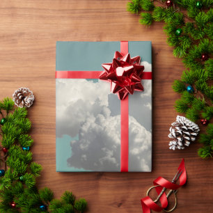 Surreal Floral Mountainscape With Dramatic Clouds Wrapping Paper