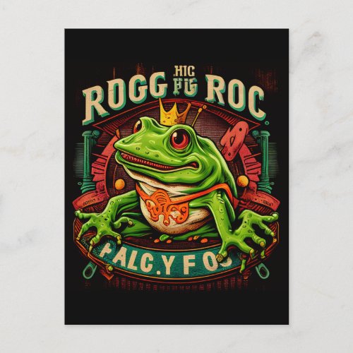 Surreal frog logo postcard