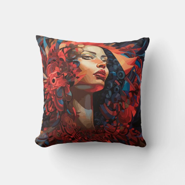 Surreal Fusion Throw Pillow (Front)