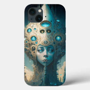 Surreal Futuristic Alien Woman Lanscape iPhone 13 Case
