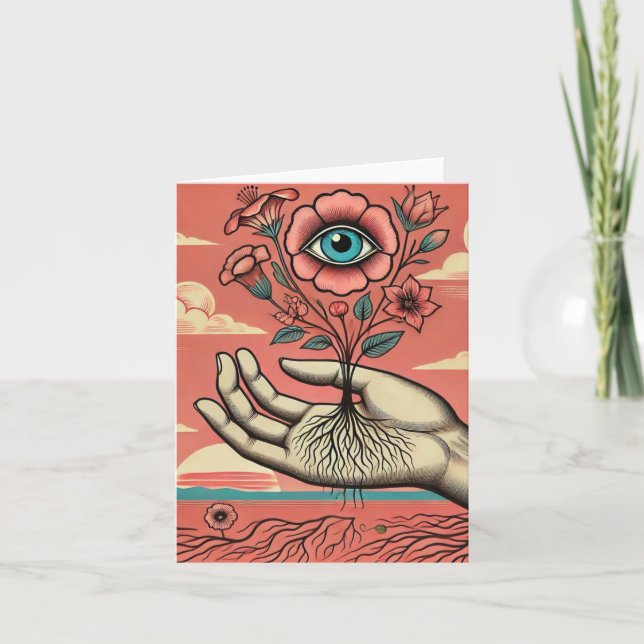 Surreal Gardeners Hand all occasions  Card (Front)