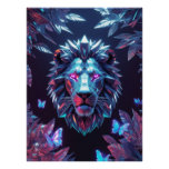 Surreal Geometric Lion Jungle – Futuristic Poster