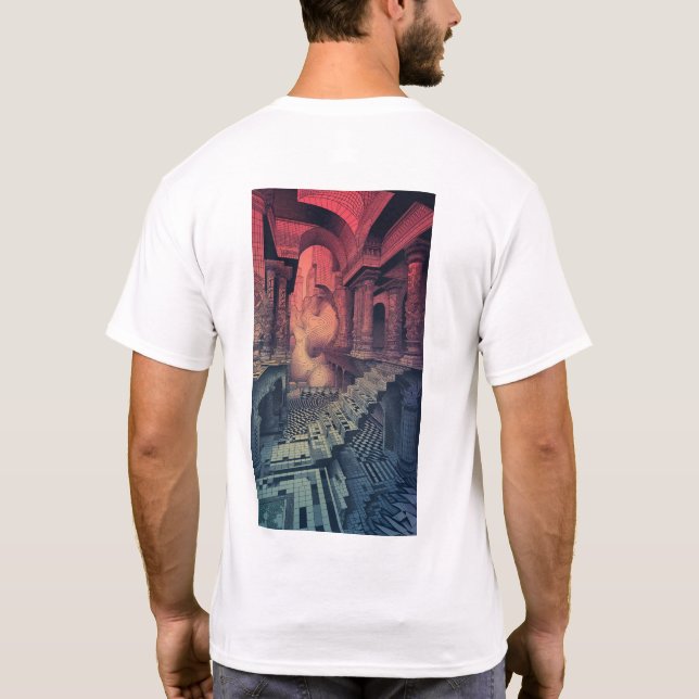 Surreal Geometry T-Shirt Inspired by Manifold Gard (Back)