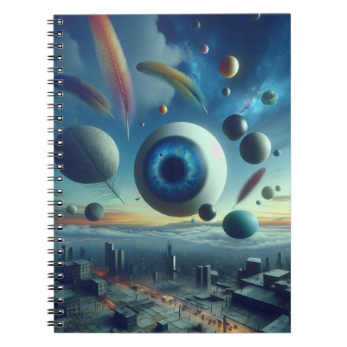 Surreal Giant Eye _ Twilight Blues  Deep Indigos Notebook