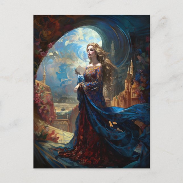 Surreal Goddess Queen Fantasy Art Postcard (Front)