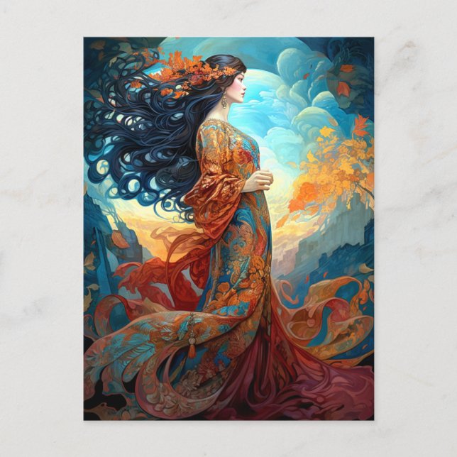 Surreal Goddess Queen Fantasy Art Postcard (Front)