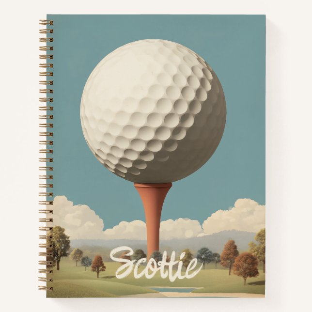 Surreal Golf Ball Landscape Notebook (Front)