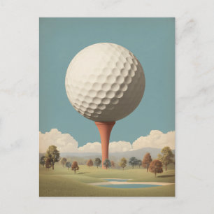 Surreal Golf Ball Landscape Postcard