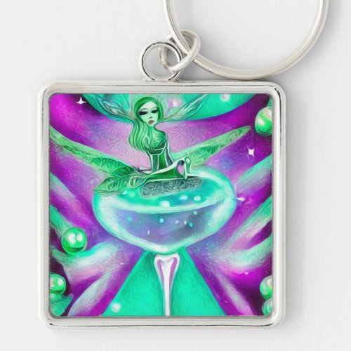 Surreal Green Fairy Keychain