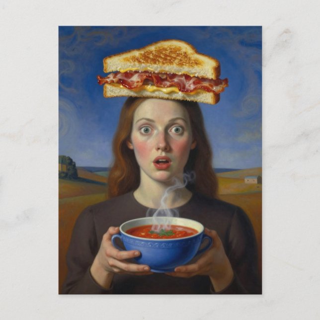 Surreal Grilled Cheese and Soup Postcard (Front)