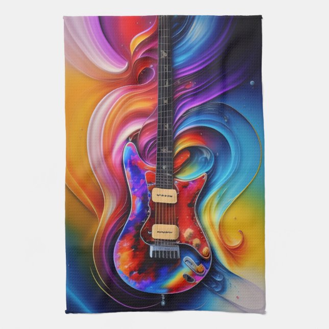 Surreal Guitar Kitchen Towel (Vertical)