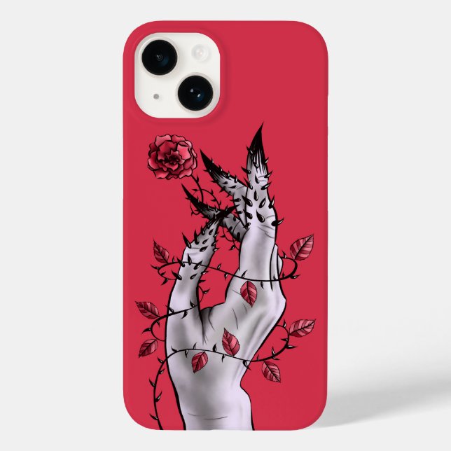 Surreal Horror Hand With Roses Gothic Case-Mate iPhone Case (Back)