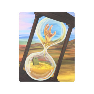 Surreal Hourglass Memento Mori Gothic Desert Wall Metal Print