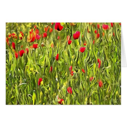 Surreal Hypnotic Poppies Cards (Front Horizontal)