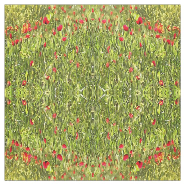 Surreal Hypnotic Poppies Fabric (Swatch)