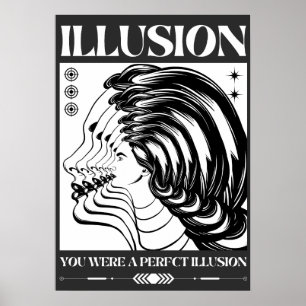Surreal Illusion Portrait Echo Modern Minimalist   Poster