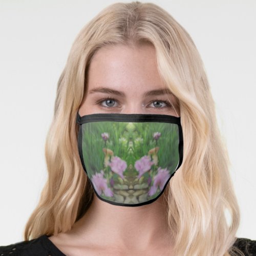 Surreal Iris Floral Path Wolf Eyes Face Mask