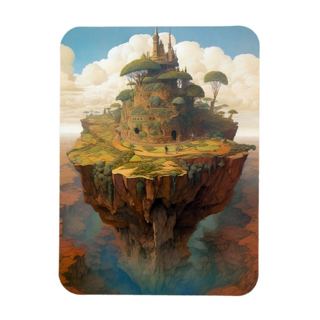 Surreal Island Landscape Fantasy Art Magnet (Vertical)