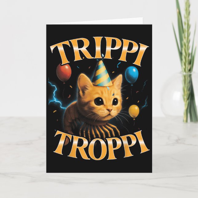 Surreal Italian Brainrot Meme Trippi Troppi Funny  Card (Front)