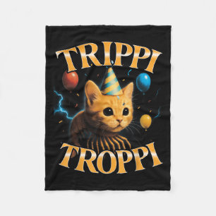 Surreal Italian Brainrot Meme Trippi Troppi Funny Fleece Blanket