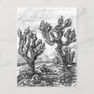 Surreal Joshua Trees in Mojave Desert Art Card
