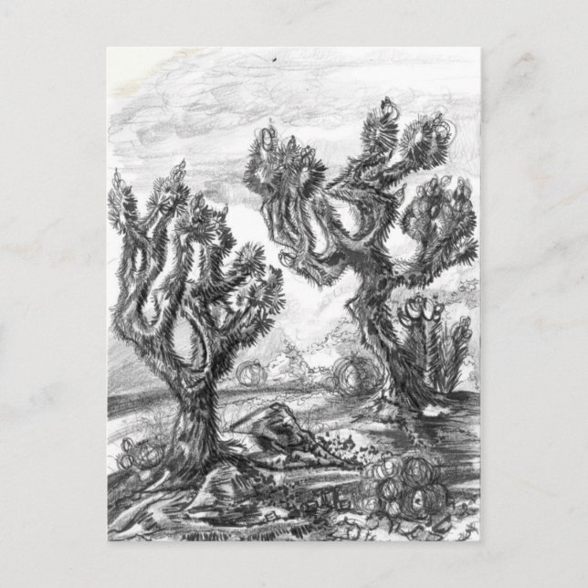 Surreal Joshua Trees in Mojave Desert Art Card (Front)