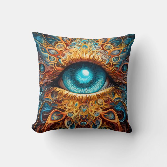 Surreal Kaleidoscope Throw Pillow (Front)