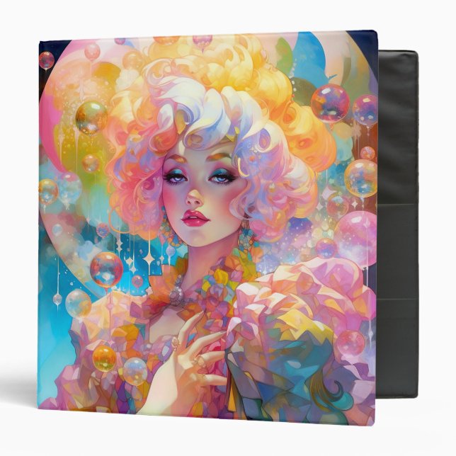 Surreal Lady Fantasy Art 3 Ring Binder (Front/Inside)