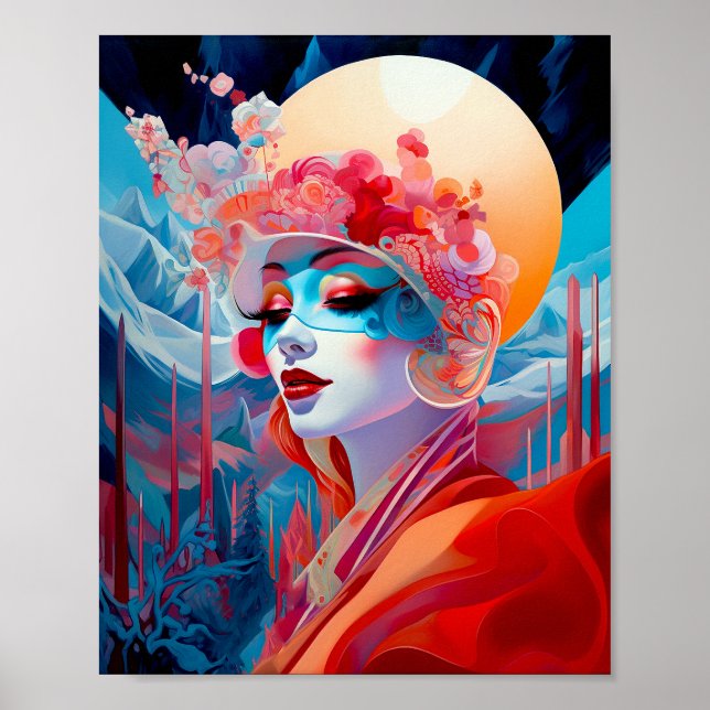 Surreal Lady Fantasy Art Poster (Front)
