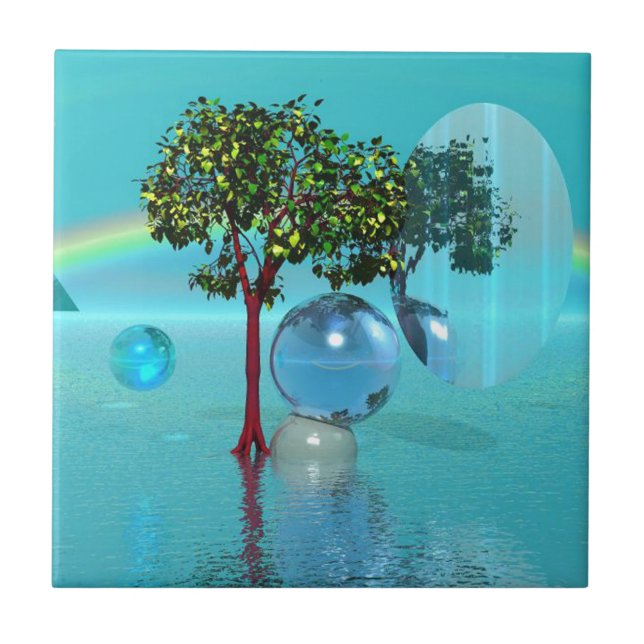 Surreal Landscape Ceramic Tile (Front)