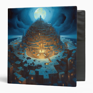 Surreal Landscape City Maze Fantasy Art 3 Ring Binder