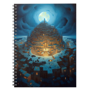 Surreal Landscape City Maze Fantasy Art Notebook