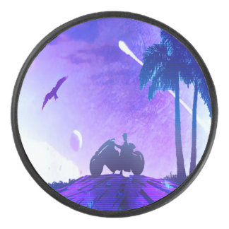 Surreal Landscape – Dreamy Digital Art Hockey Puck